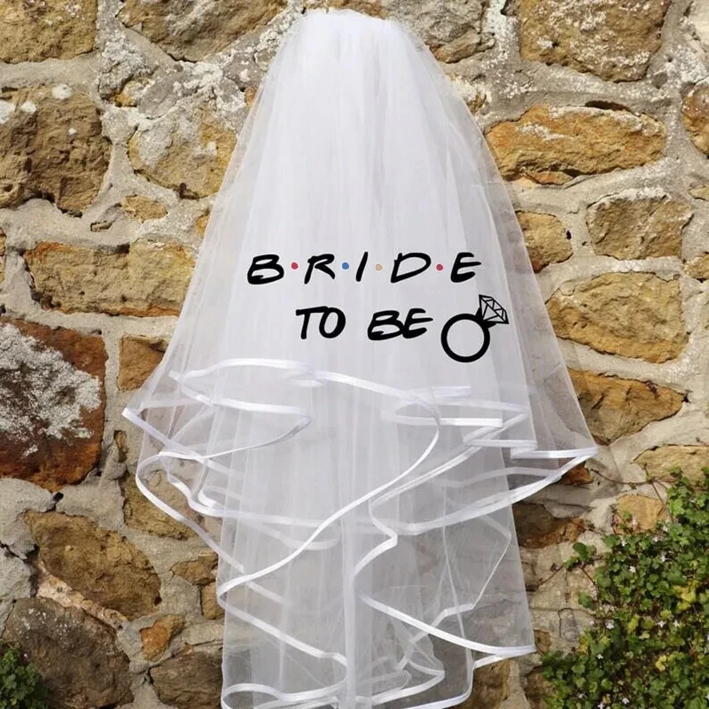 Bride to be veil Friends Themed Bach weekend Bachelorette hen Party girls night bridal shower future Mrs wedding decoration gift