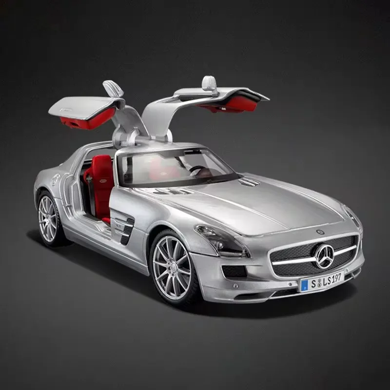 In Stock Maisto 1:18 Mercedes Benz SLS AMG Alloy Miniature Diecast Model Benz Sports Car Alloy Luxury Vehicle Toys Car Kids Gift