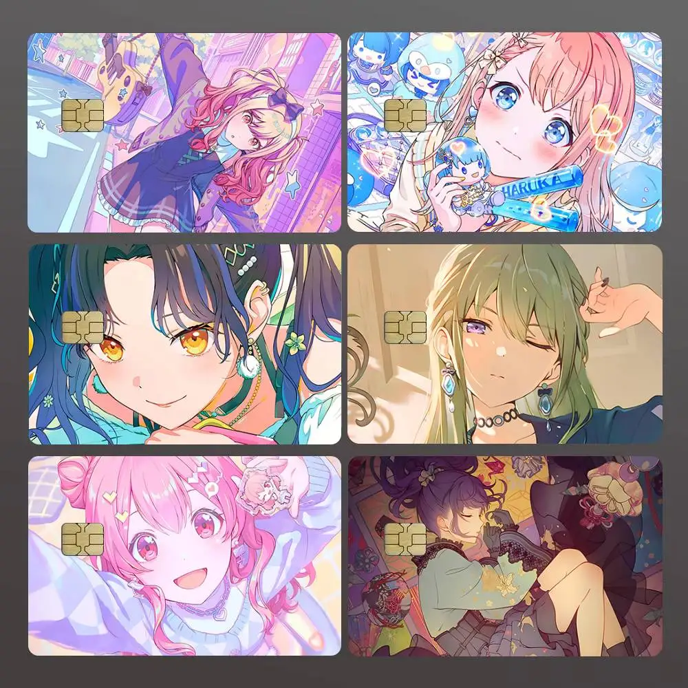 Anime P-Project S-Sekai Cartoon Game Credit Card Stickers Skin For Bank Bus Metro 4PCS Cover Film Gift