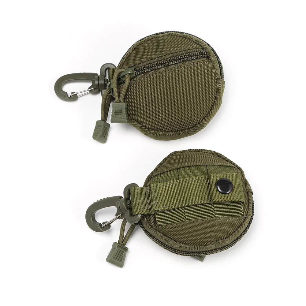 

Coin Purse Sturdy Mini Storage Bag Waterproof Earphone Case Waterproof Round Tactical Pouch For Waist Bag Travel Camping