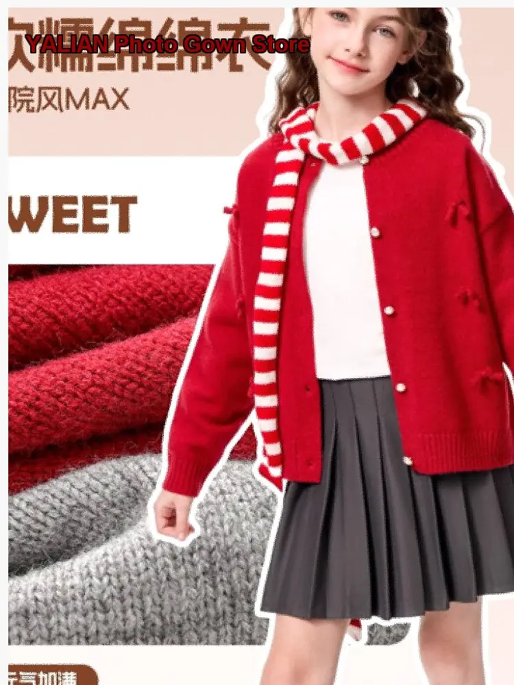 Sports Vans Girls Autumn Winter Knit Top Thin Base Layer for Older Girls Kids Older Kids