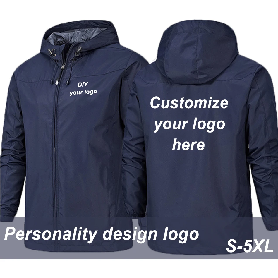 2022 Lente Custom Logo Mannen Jacket Diy Print Merk Rits Jas Winddicht Waterdichte Jas Unisex Outdoor Jassen Sportkleding