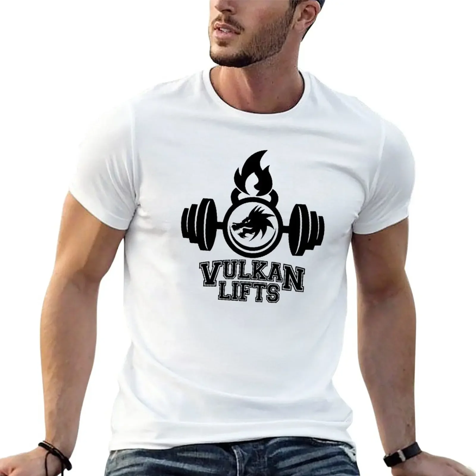 Volcano lifts! T-Shirt quick-drying graphics Men's cotton t-shirt