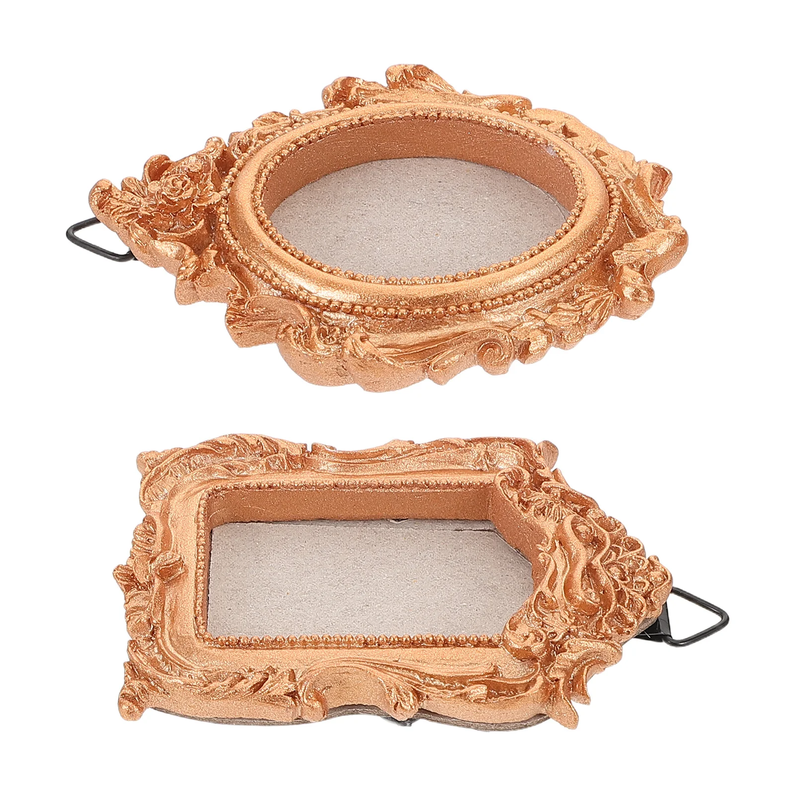 

2Pcs Mini Picture Frames Lightweight Portable Sturdy Easy Clean Miniature Frames Wall Hanging Photo Frame Vintage