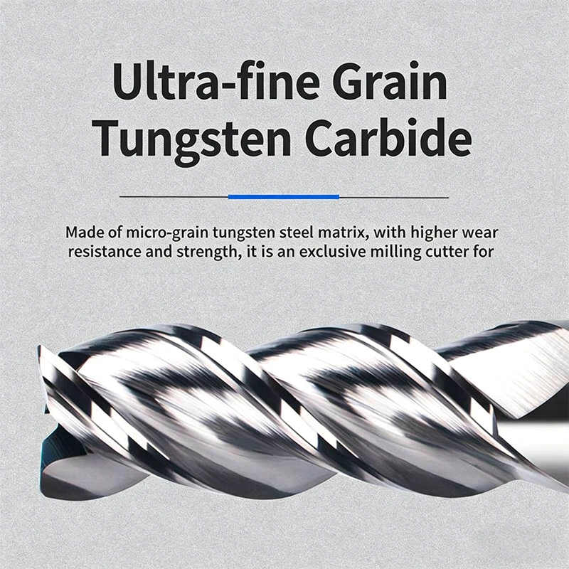 HRC55 CNC-Eckradiusfräser R Bullnose 3 Schneidkanten R0.5 R1 Hartmetall-Stahlfräser Metallfräswerkzeug Aluminiumfräser – Detail 3