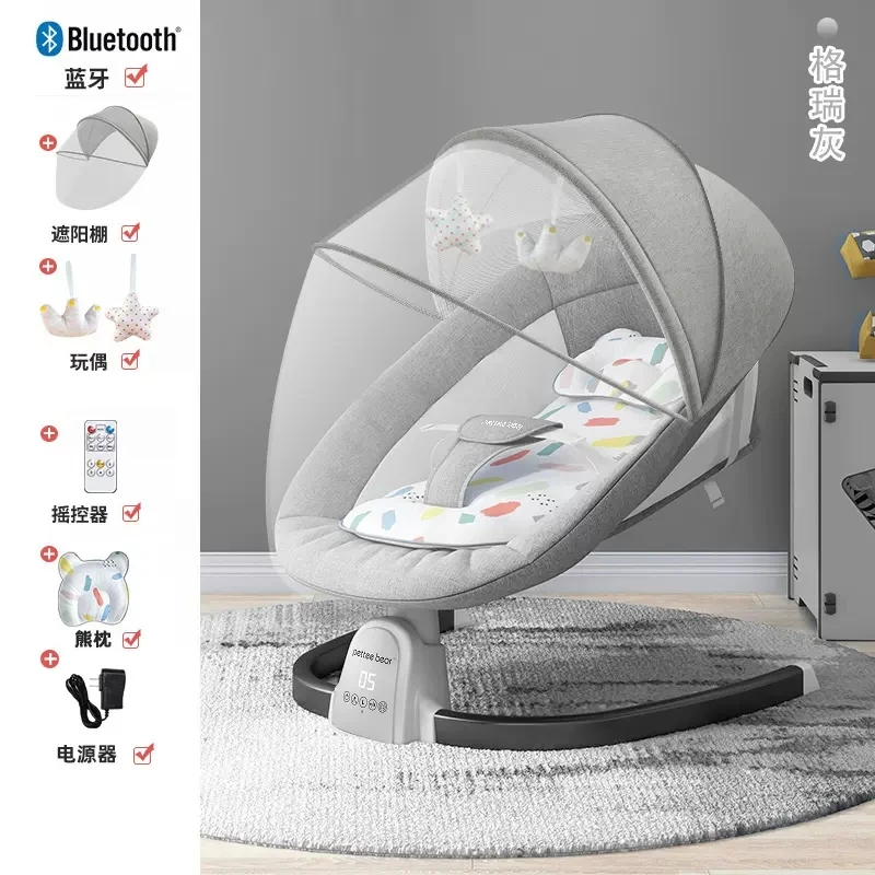 Baby Electric Rocking Chair Newborn Swing Bouncer Rocker Chair With Seat Smart Sleeping Cradle Bed 0-36Month