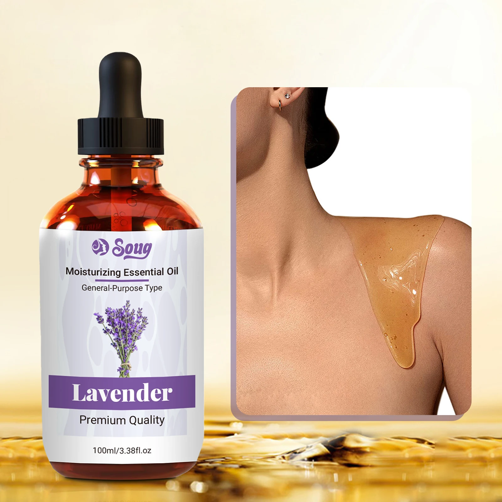 100ml planta de lavanda aceite esencial masaje SPA hidratante cómodo calmante esencia nutritiva e hidratante sin aditivo