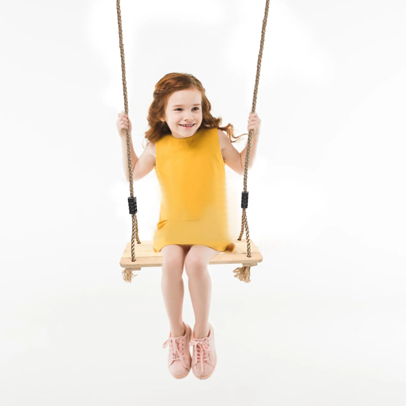 Children Wooden Swing Pine Wood Outdoor Hanging Swing Chair Indoor Garden Backyard Play Outdoor Entertainment Wooden Tree Swings