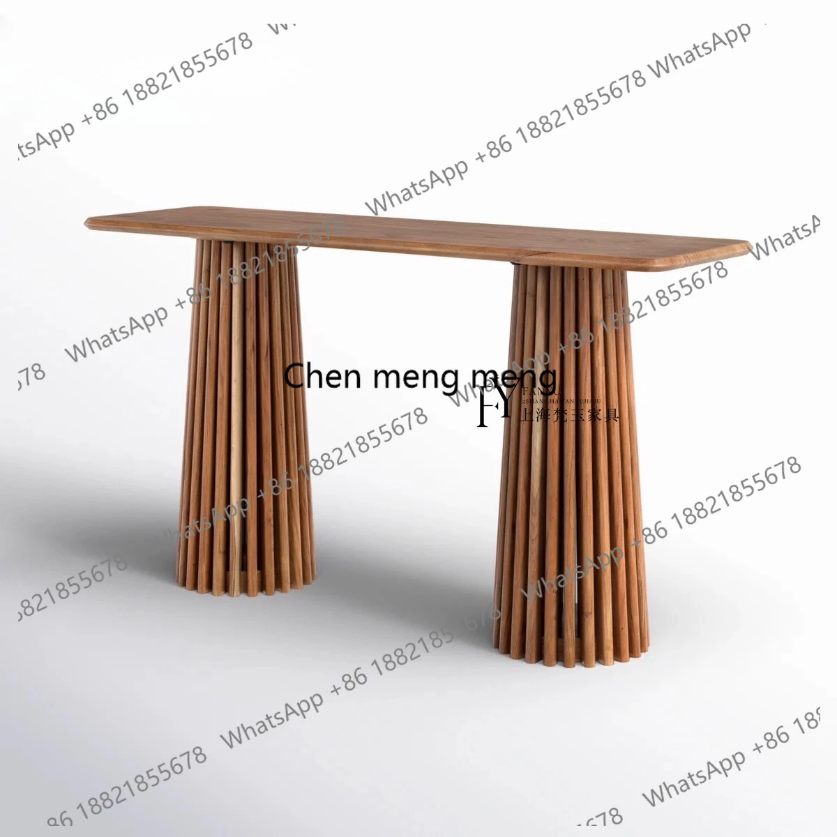 

Retro solid wood entrance table, modern minimalist entrance table against the wall, art end view table