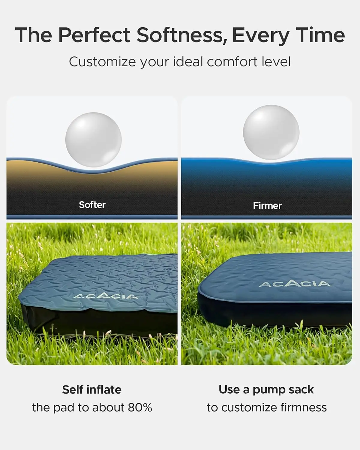 وسادة نوم سميكة ذاتية النفخ مقاس 4 بوصات بتصميم على شكل حرف Y، مرتبة تخييم خفيفة الوزن مع كيس مضخة، سهلة اللف للسفر & C #6