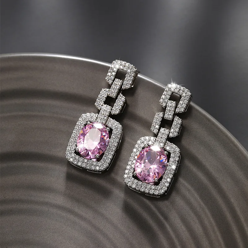 Shing U Square Synthetic Stone Dangle Earrings Vintage Fashion Party Jewelry for Women Gift