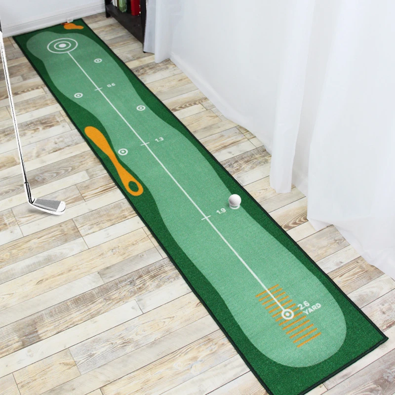 VIKAMA Golf Putting Mat - Green Golf Putter Practice Mat, Hitting Mat, Non-Slip and Wear-Resistant Game Carpet