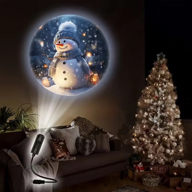 Halloween Projection Lamp 360 Degree Rotatable LED Night Light 3 Patterns for Home Party Wall Ceiling Decor Gift