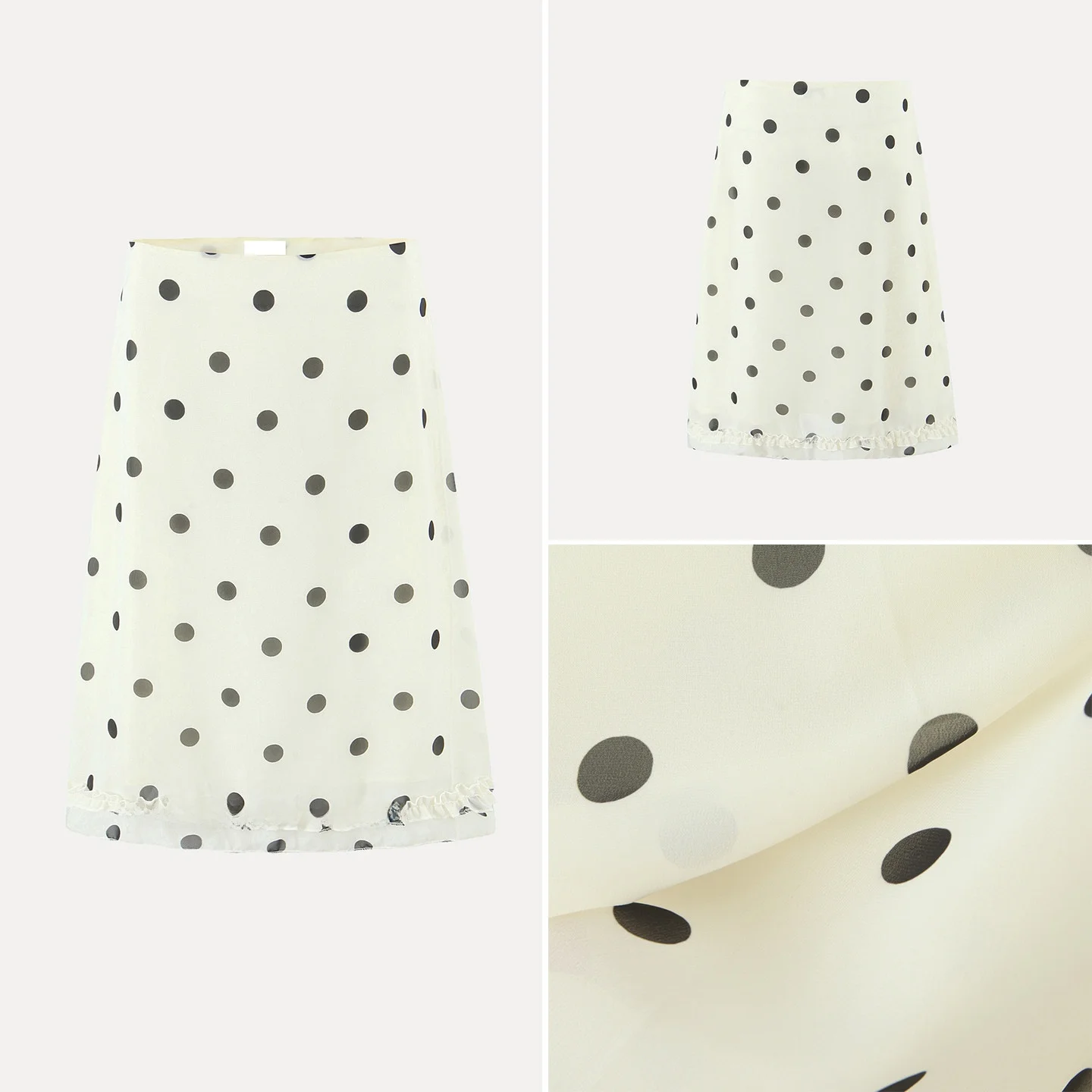 

2026 Spring New Women's Vintage Polka Dot Midi Skirt Versatile Personali f-length A-line Skirt Low Waist Other Material