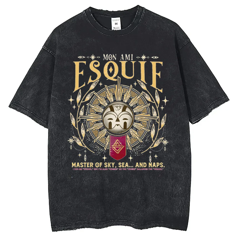 

Летняя уличная футболка Clair Obscur Expedition 33, стираная футболка с графическим принтом в стиле аниме, мужская хлопковая винтажная футболка в стиле Харадзюку