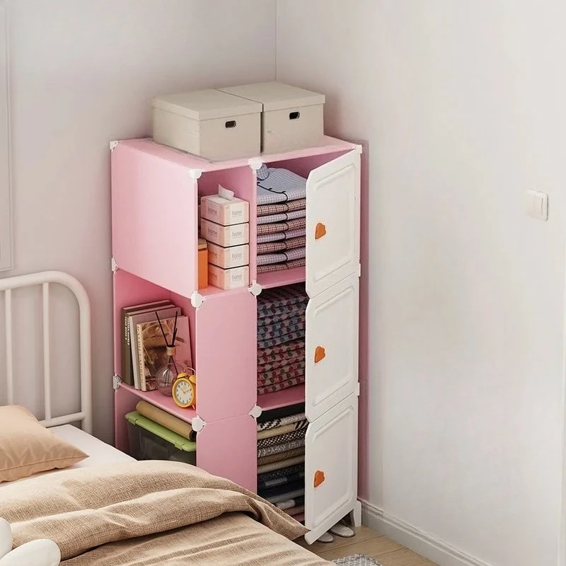 غرفة نوم منزلية متعددة الطبقات باب واحد خزانة قابلة للطي خزانة قابلة للطي الغبار خزانة رفوف السلع الأثاث