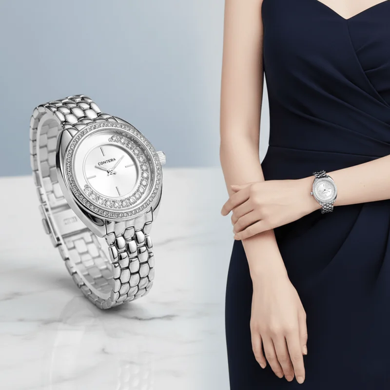 

Модные женские часы, роскошные брендовые кварцевые часы из нержавеющей стали для женщин, элегантные женские наручные часы, часы Relogio Feminino