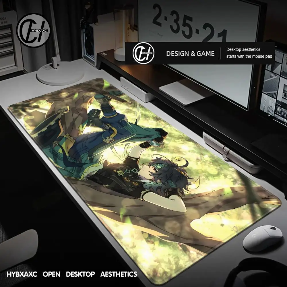 

Hot selling item Genshin Impact KINICH electronic sports Game 400x900cm Large HD Printing Computer Lock edge Keyboard Mouse Pad