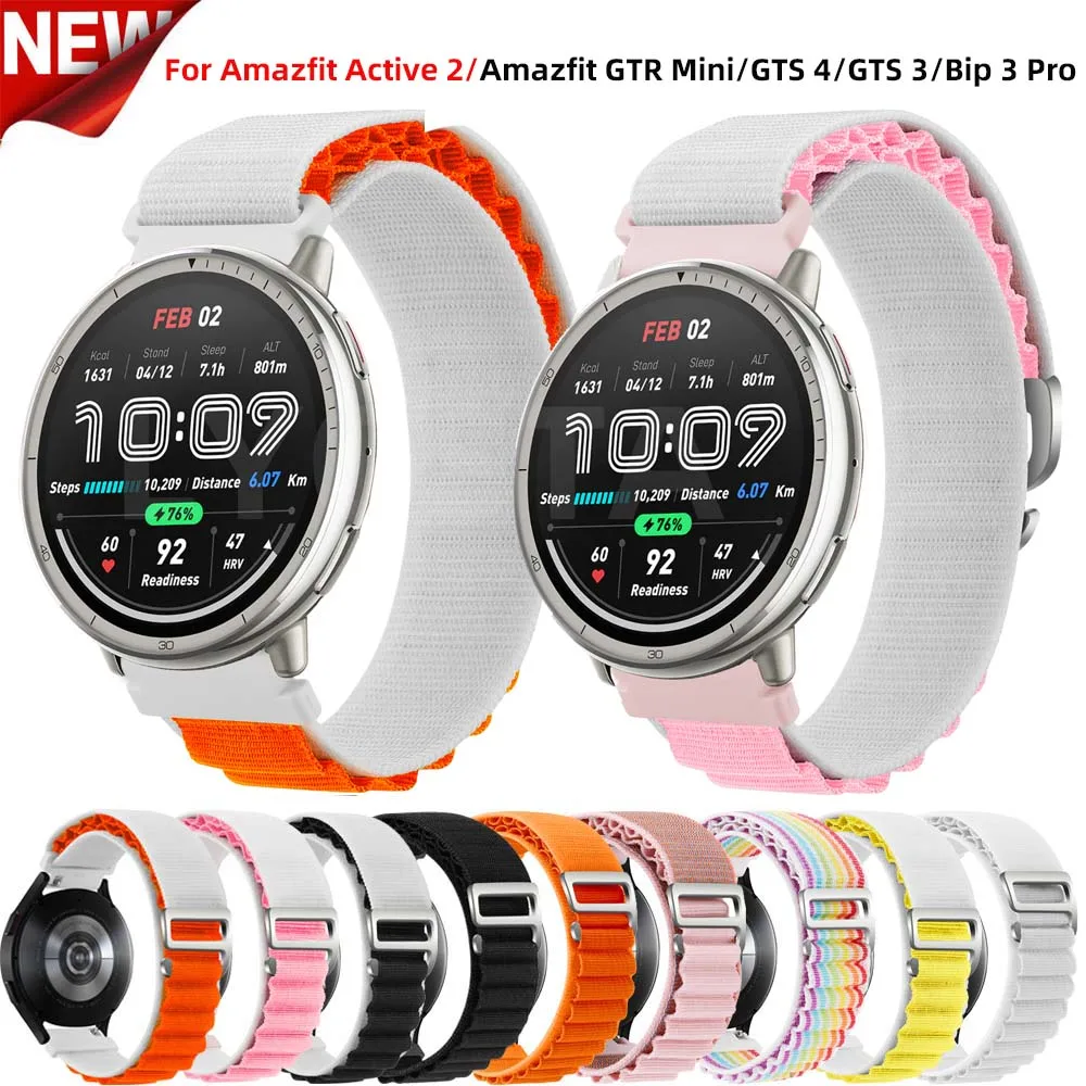20mm Nylon Strap For Huami Amazfit Active 2 Sport Bracelet Band For Huami Amazfit GTS 4 3 2e Bip 3/U/Pro/GTR Mini 42mm Watchband