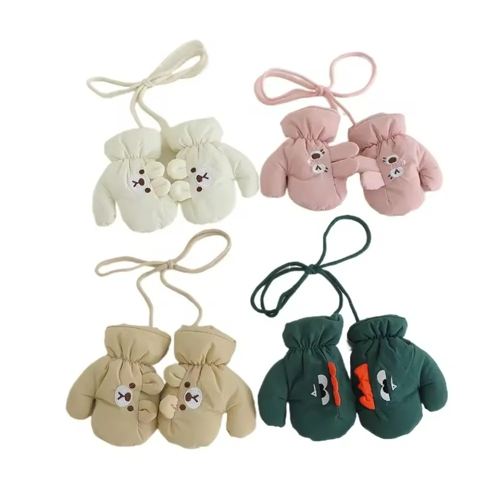 

Fashion Cute Cartoon Bear Full Finger Gloves Thickned Cold Proof Warm Gloves Windproof Mittens Winter