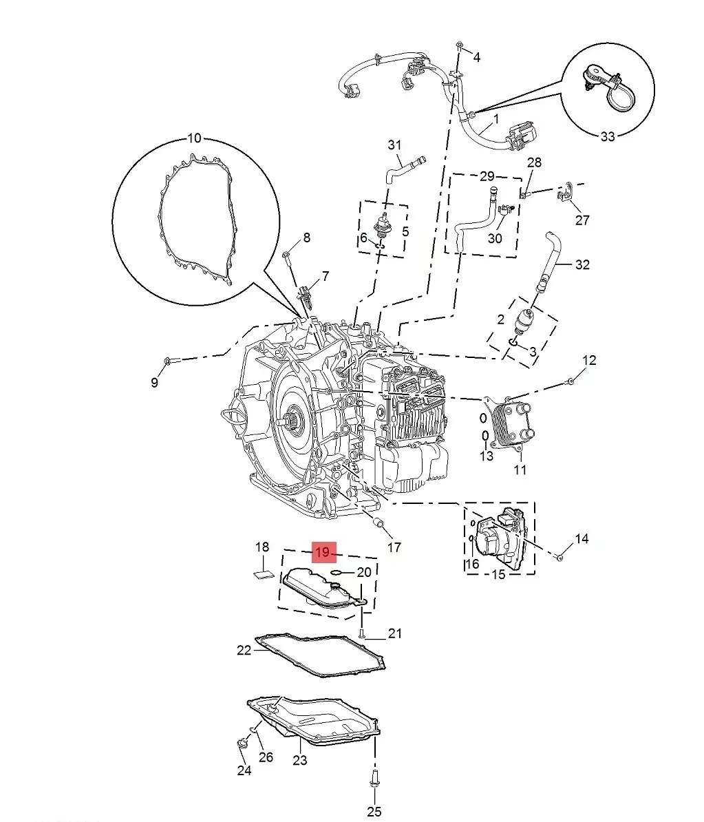 new model Transmission filter box gear filter for Chinese SAIC ROEWE MG6 2020 new Auto car motor parts 10533615