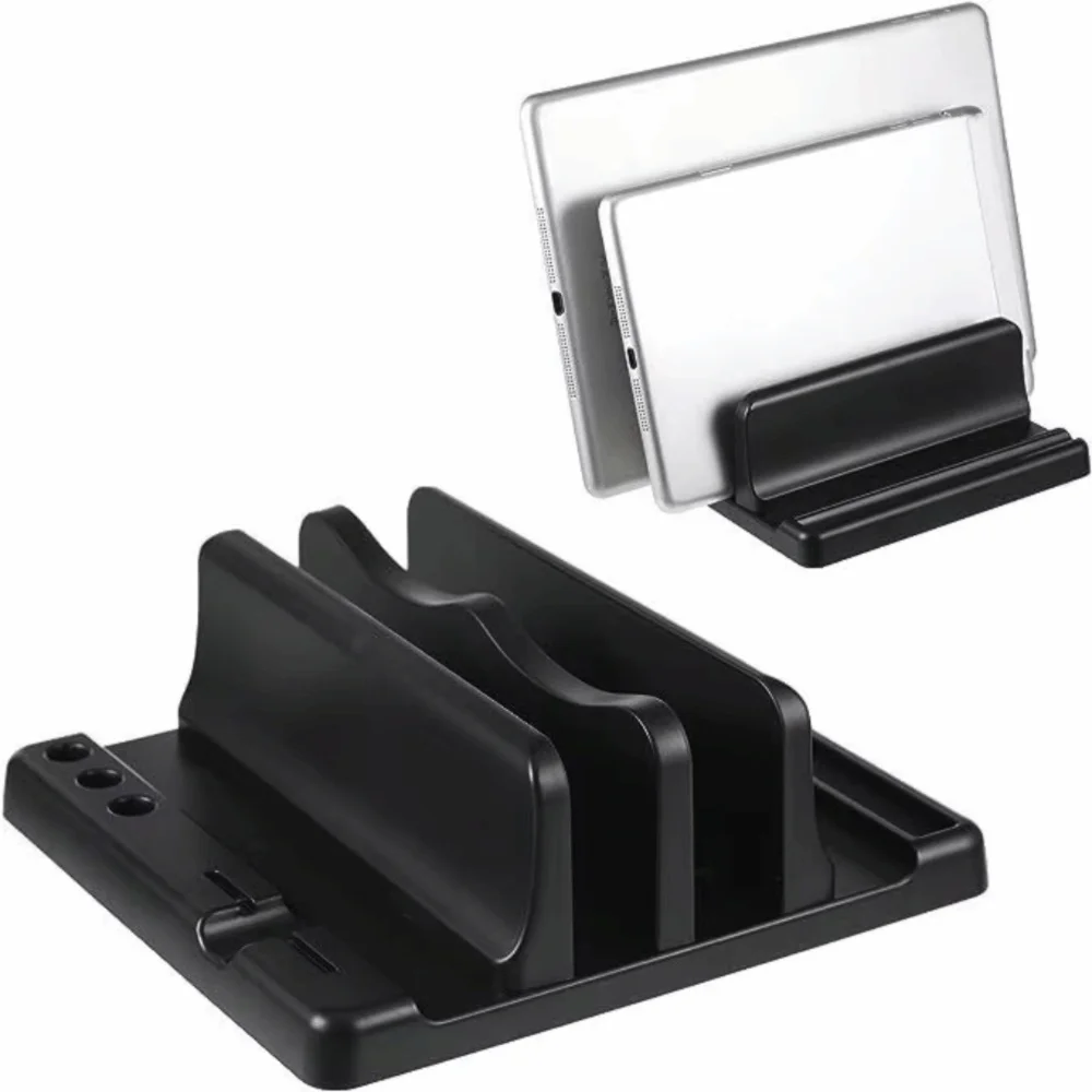 Save Space Universal Tablet Stand Adjustable Scalable Width Vertical Stand Plastic Portable Notebook Stand Computer Tablet