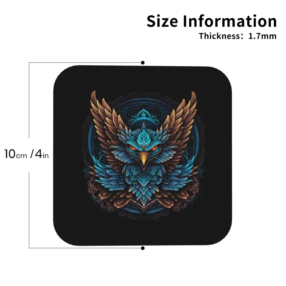 Fierce Eagle Coasters PVC Leather Placemats Waterproof Coffee Mats for Decor Kitchen Dining Pads Set of 6