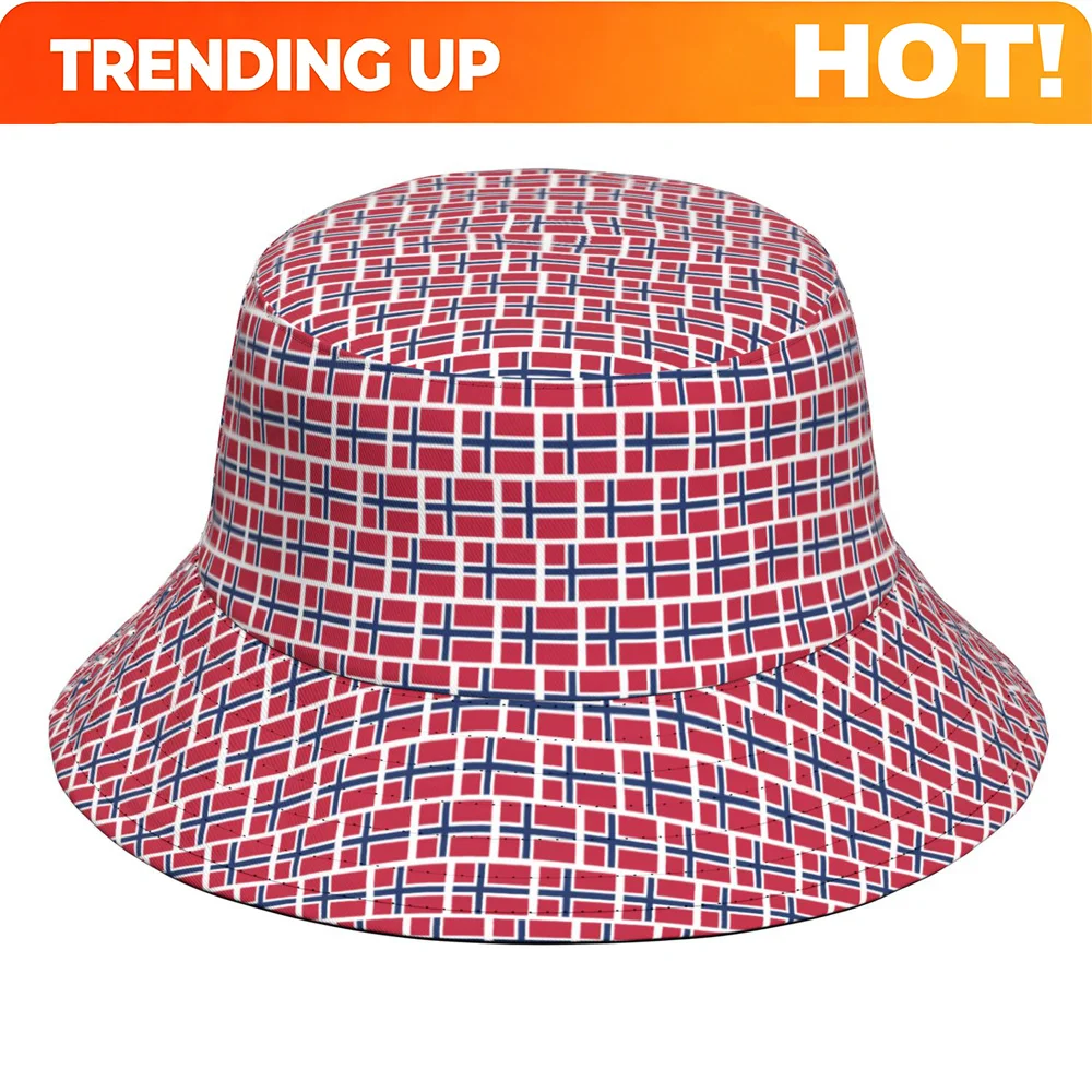 Custom Norway Fisherman Hats Custom Made Name Team Logo Bucket Cap Country Travel Norge Norwegian Nation Kingdom Flags