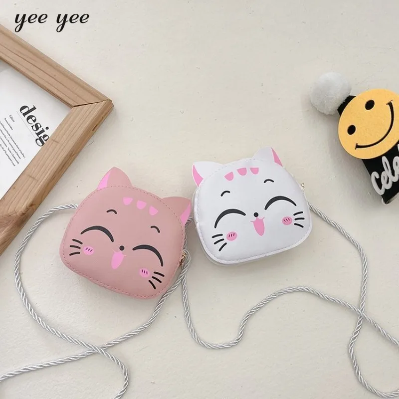 Cute Design Children\'s Small Cat Shoulder Bags Lovely Baby Girls Coin Purse Boys Kids Crossbody Bag Handbag Princess Accessories