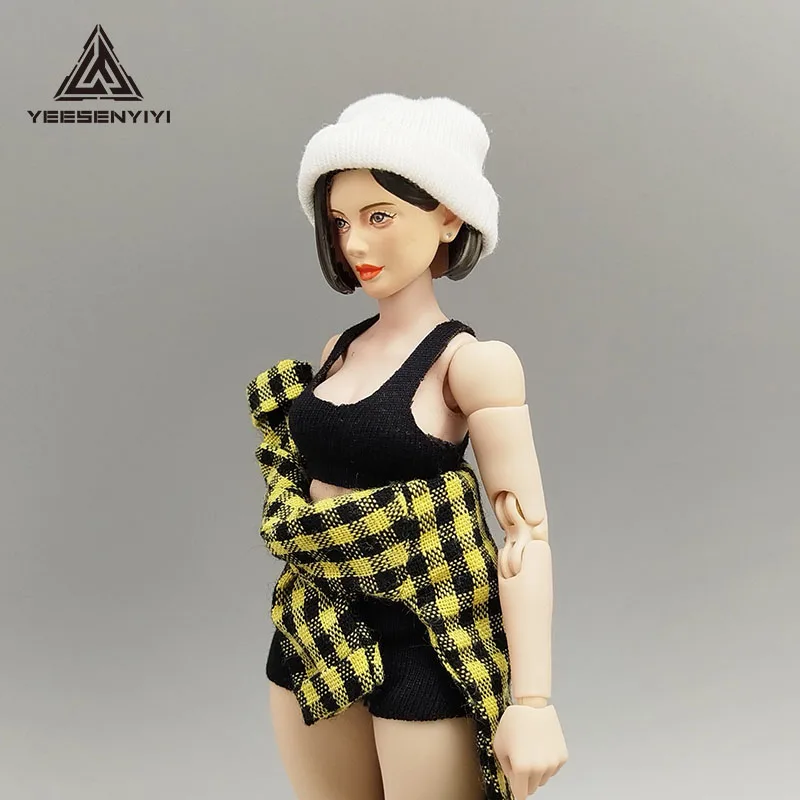1/12 schaal gebreide muts voor 6-inch BJD-poppen, SHF & Mecha Girls – modieuze miniatuurhoed voor 15 cm actiefiguren modeloutfit