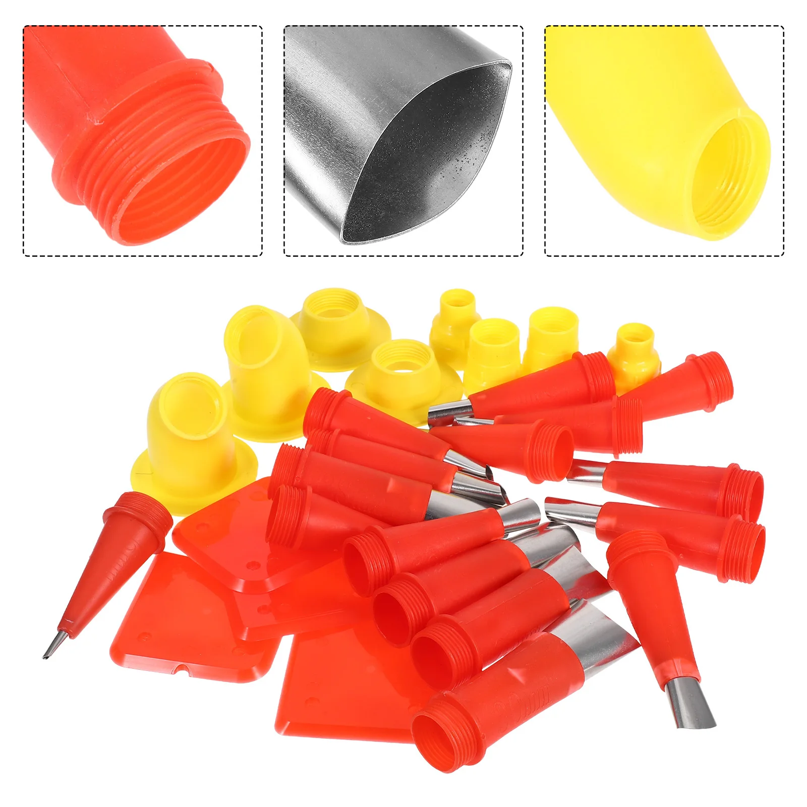 

1Set Stainless Steel Caulk Nozzle Detachable Base Easy Clean Precise Application Glass Sealant Leak Prevention Reusable