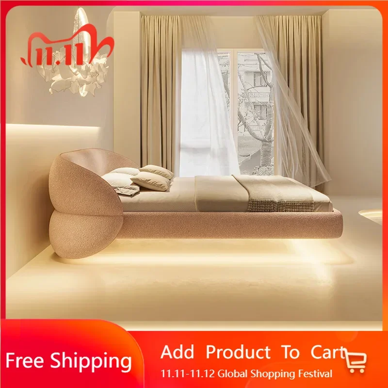 

Office Fabric Petal Bed Master Bedroom Princess Designer Bed Creative Butterfly Creative Letto Matrimoniale Postmodern Furniture