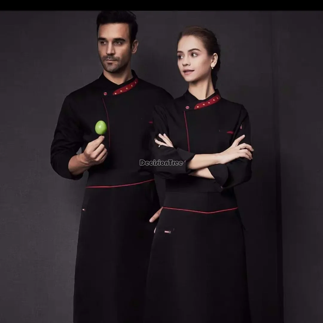 2024 improved oil-proof waterproof chef uniform western restaurant dessert baking staff uniform unisex temperament chef garment