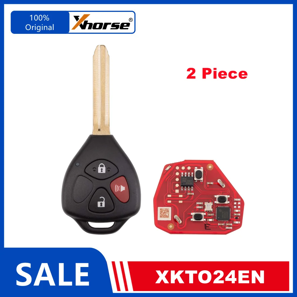 

2 Piece XHORSE XKTO24EN for Toyota 3 Buttons Second Generation Wire Remote English Version
