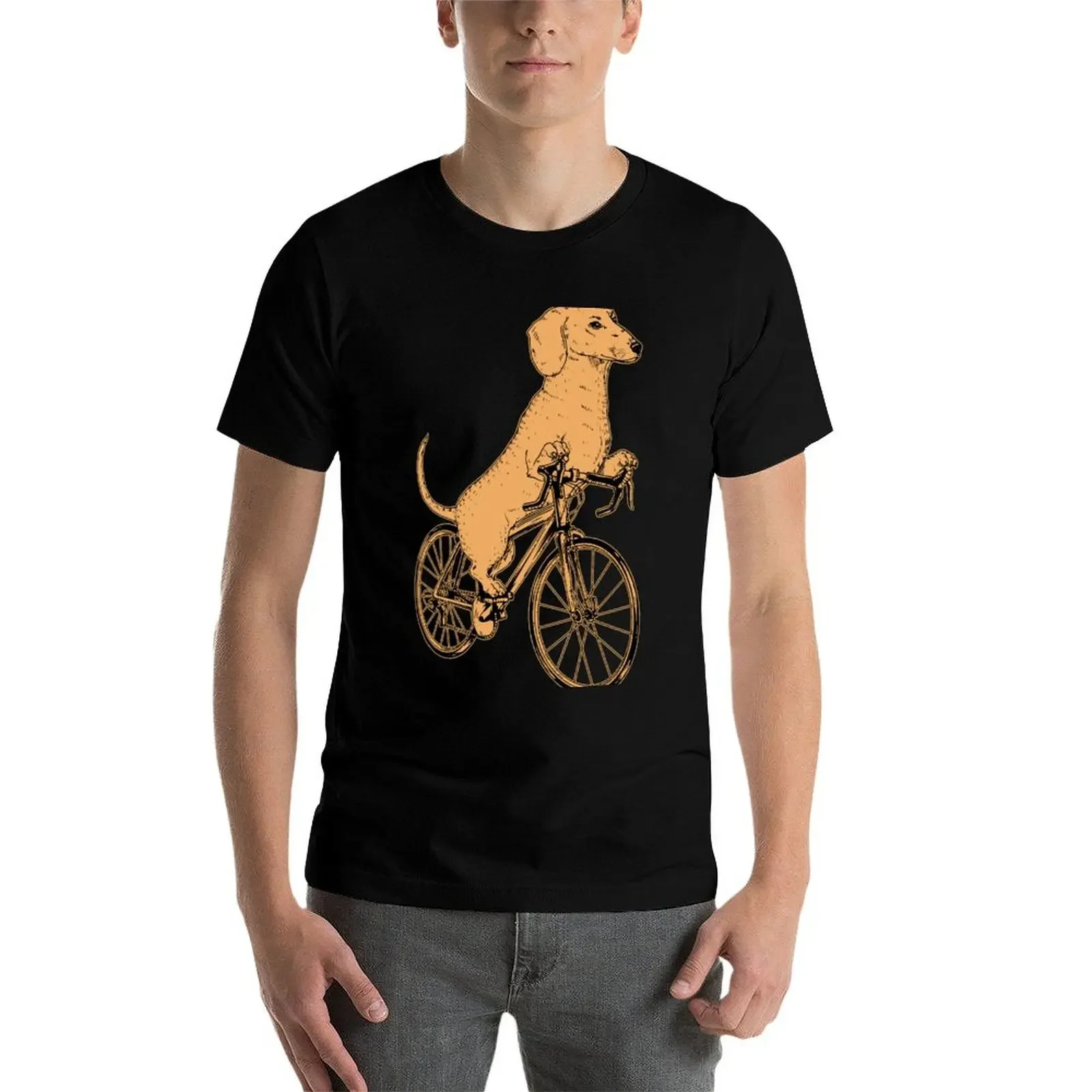 Camiseta de ciclismo Dachshund ropa hippie ropa vintage camisetas negras para hombres