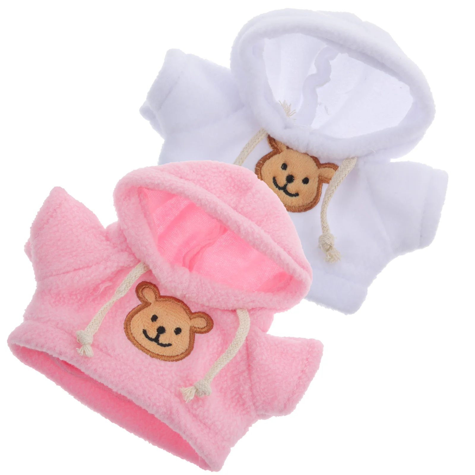 

2 Pcs Bear Sweatshirt Small Clothes Costume Plush Accessories Stuffed Animal DIY Mini Hoodies