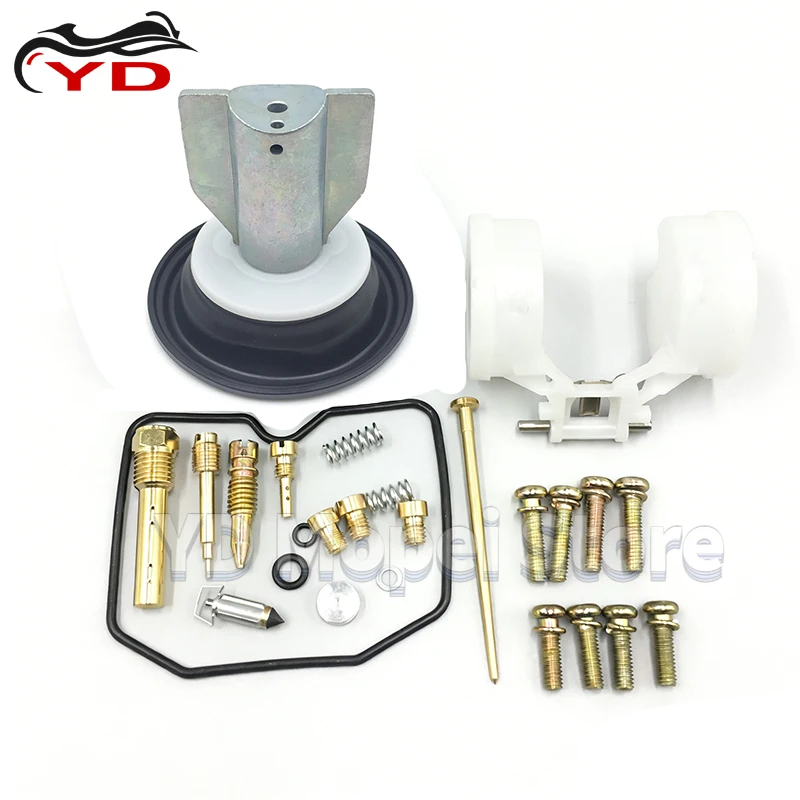 Carburetor Rebuild Repair Kit For Kawasaki KLR250 1990-2005 Keihin CVK34 Carb With Vacuum Diaphragm Piston Float