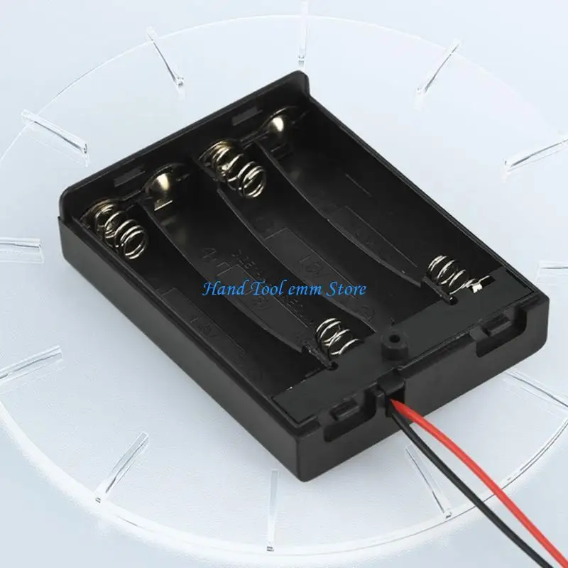 

H37F Plastic 6V Battery Box Holds 4 3A Cells Corded Series Circuit Spring Contacts