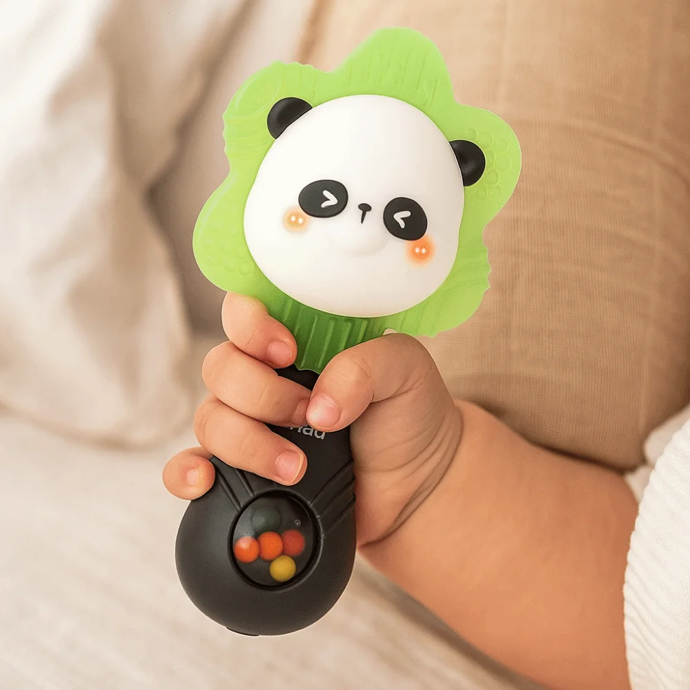 Plastic Music Teether Rattle Toy Chewable Interactive Sensory Music RattleToy Appease Montessori Hand Cranked Bell Toys