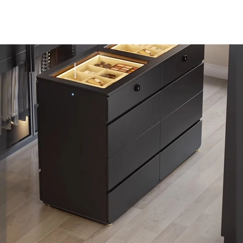 

double-sided with smart lock drawer eight-bucket multi-layer cloakroom middle island