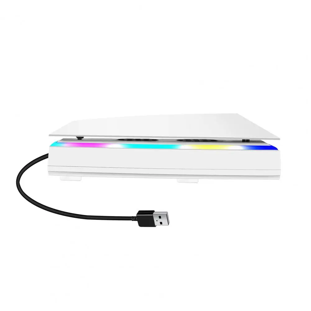 Adjustable Game Console Cooler Fan Enhance Gaming Experience with Portable Low-noise Fans for Ps5 Featuring Rgb Led Lights