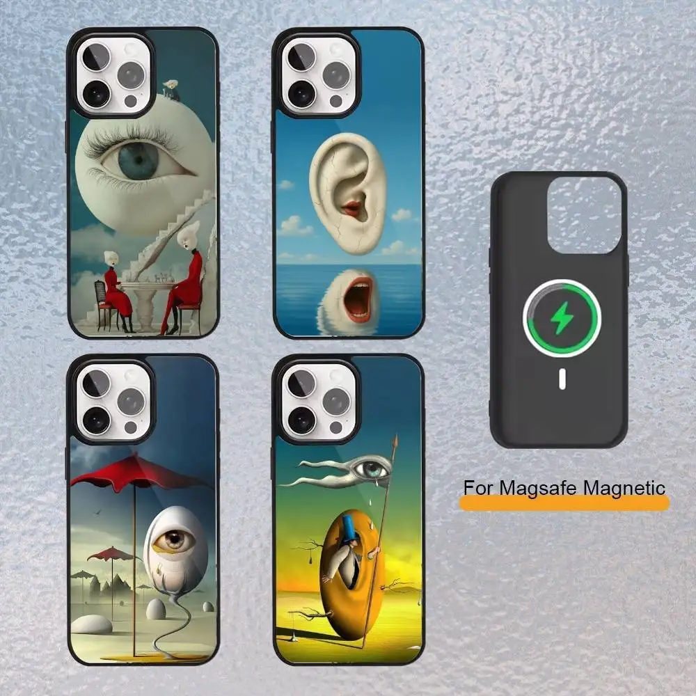 

Grotesque abstract art Phone Case for iPhone 17,16,15,14,13,12,11 Plus,Pro Max Magnetic Wireless Charging Cover