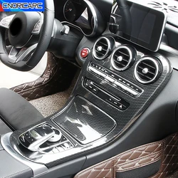 Control Gear Shift Panel Cover Carbon Pattern Frame Trim For Mercedes Benz C GLC Class W205 X253 2016-18 Interior Car Accessory