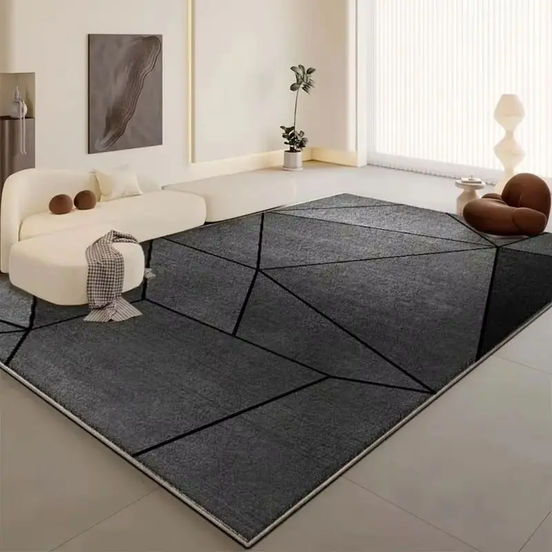 VIKAMA Modern Luxury Geometric Area Rug Non Slip Machine Washable Large Living Room Decorative Rug Bedroom Bedside Home Decor