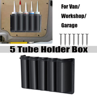 1PC RV Door Spray Can Storage Box 5Tube Holder Silicone Sealant Caulk Adhesive Tubes Box For Van/Workshop/Garage Camper Storage