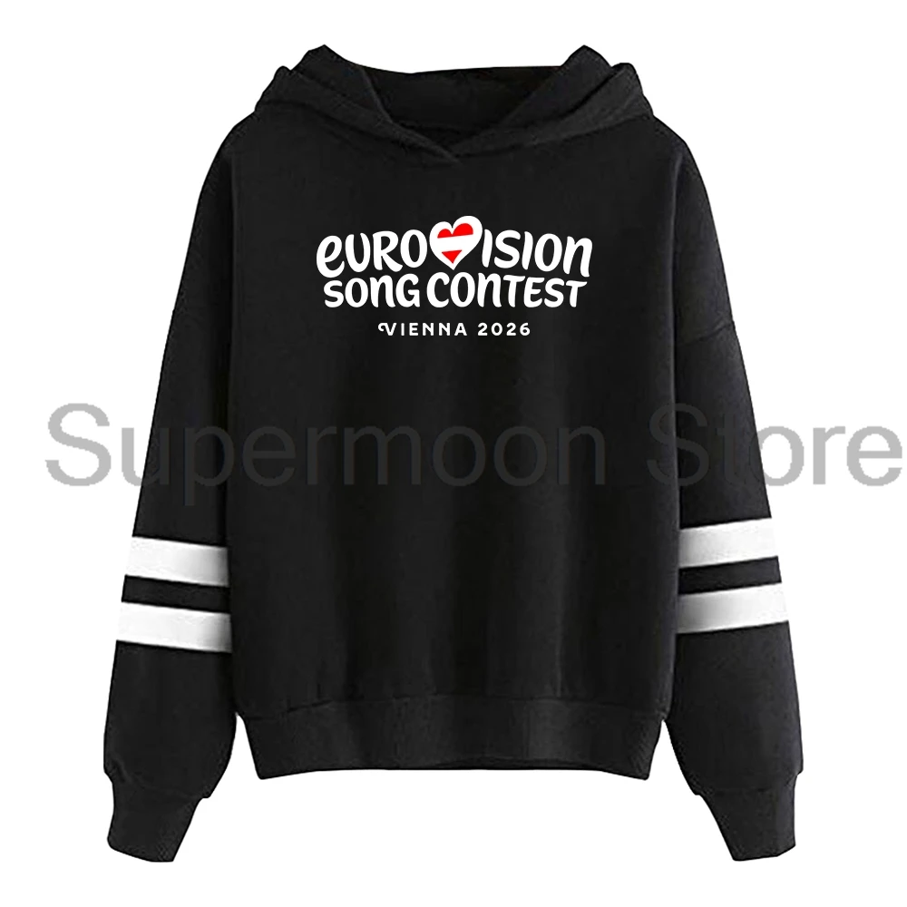 Eurovision Song Contest 2026 Vinenna Logo Hoodie Pocketless Parallel Bars Sleeve Streetwear Men Women Hooded Sweatshirt