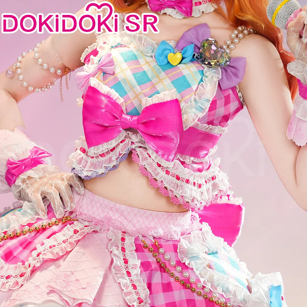 أزياء نيجينو يوم التأثيرية أنيمي أيكاتسو ستارز! DokiDoki-SR المرأة فستان وردي لطيف عيد الميلاد زي Nijino Yume شعر مستعار تأثيري