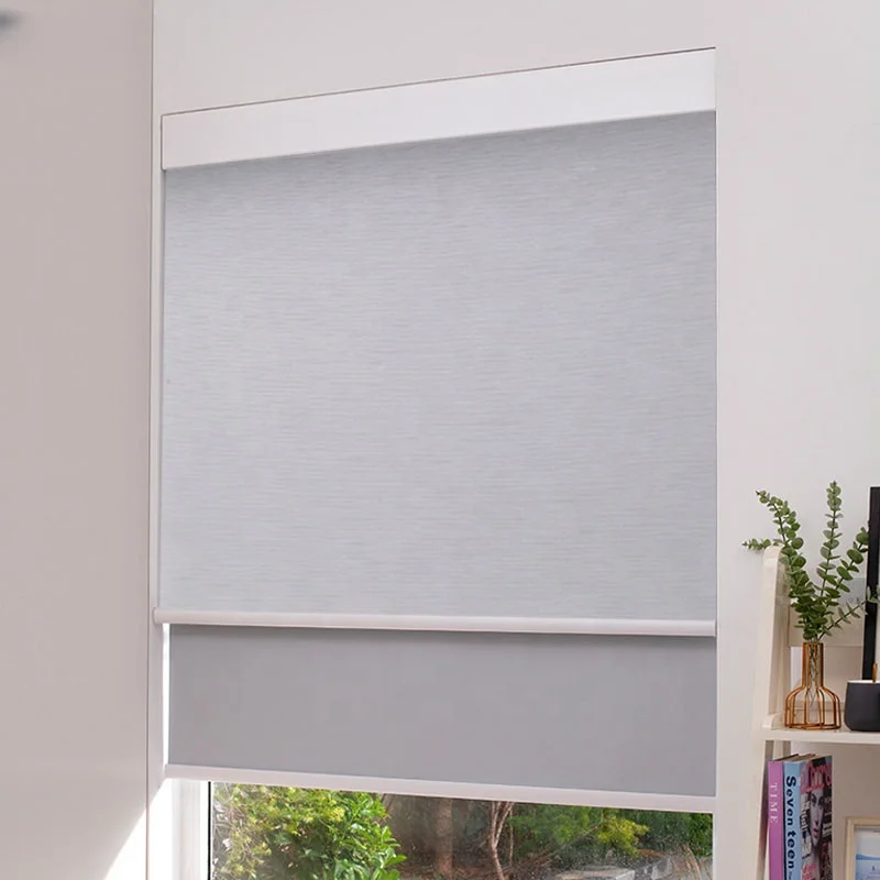 Customized double roller blinds cordless roller blind spring blinds