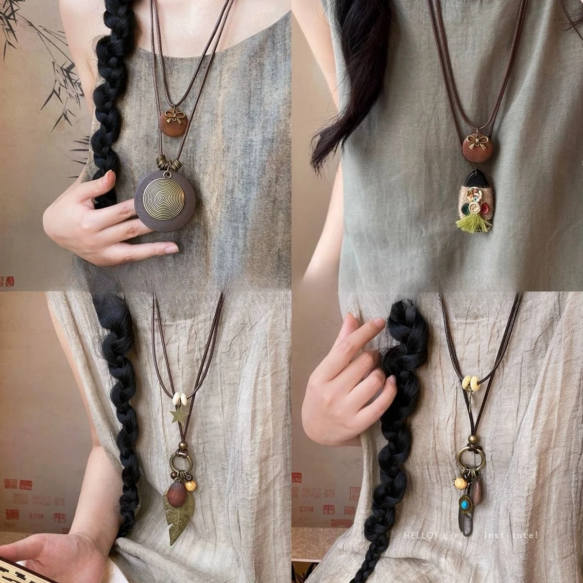 

2025 Bohemian Zen Bronze Feather Pendant Necklace for Women