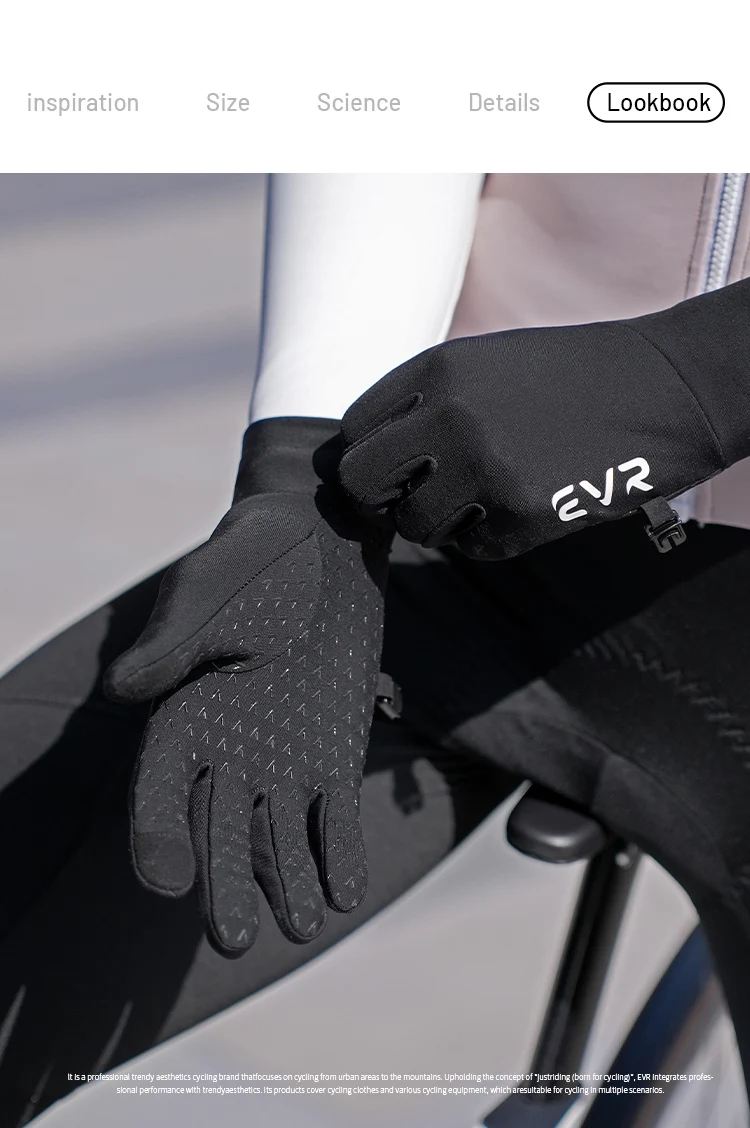 EVR Winter-Fahrradhandschuhe Touchscreen-fähig Thermo-Warm Straßen-Vollfingerhandschuhe Winddicht und Wasserdicht Fahrrad-Zubehör – Detail 14